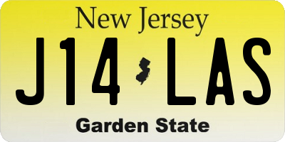 NJ license plate J14LAS
