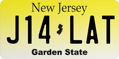 NJ license plate J14LAT