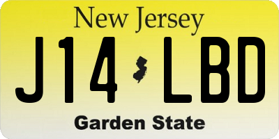 NJ license plate J14LBD