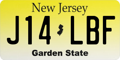 NJ license plate J14LBF