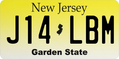 NJ license plate J14LBM