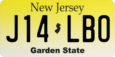 NJ license plate J14LBO