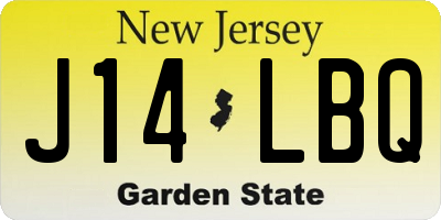 NJ license plate J14LBQ