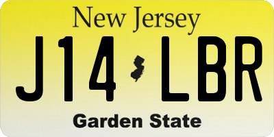 NJ license plate J14LBR