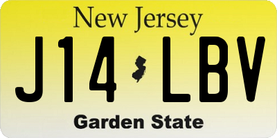 NJ license plate J14LBV