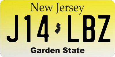 NJ license plate J14LBZ