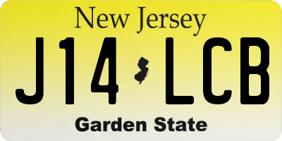 NJ license plate J14LCB
