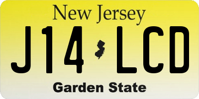 NJ license plate J14LCD