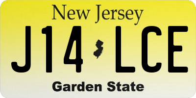 NJ license plate J14LCE