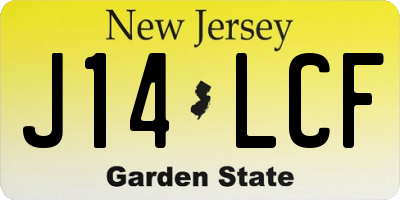NJ license plate J14LCF