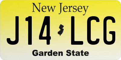 NJ license plate J14LCG