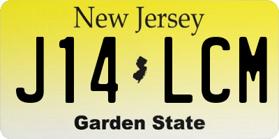 NJ license plate J14LCM