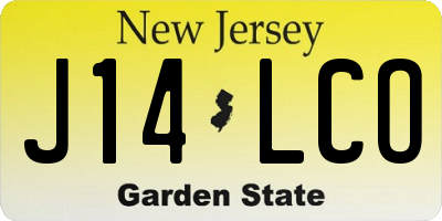 NJ license plate J14LCO