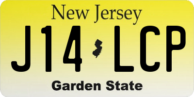 NJ license plate J14LCP