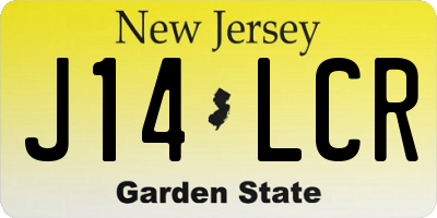NJ license plate J14LCR
