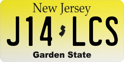 NJ license plate J14LCS