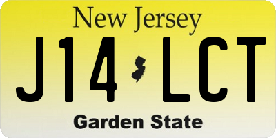 NJ license plate J14LCT