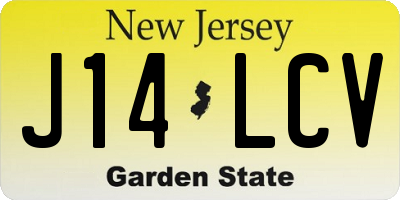 NJ license plate J14LCV