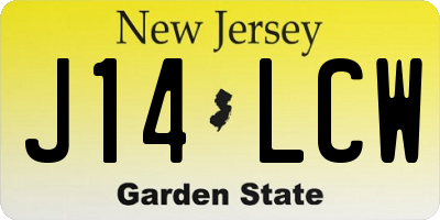NJ license plate J14LCW