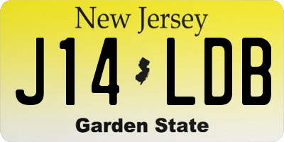 NJ license plate J14LDB