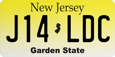 NJ license plate J14LDC