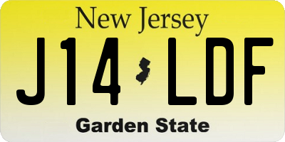 NJ license plate J14LDF