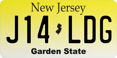 NJ license plate J14LDG