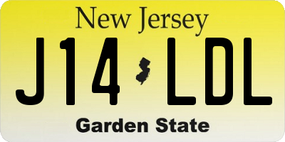 NJ license plate J14LDL