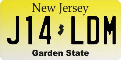 NJ license plate J14LDM