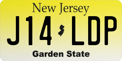 NJ license plate J14LDP