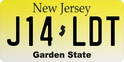 NJ license plate J14LDT
