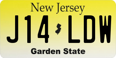 NJ license plate J14LDW