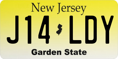 NJ license plate J14LDY