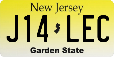 NJ license plate J14LEC