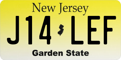 NJ license plate J14LEF