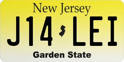 NJ license plate J14LEI