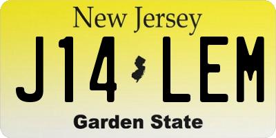 NJ license plate J14LEM