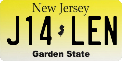 NJ license plate J14LEN