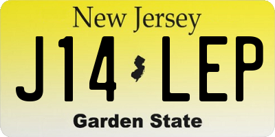 NJ license plate J14LEP