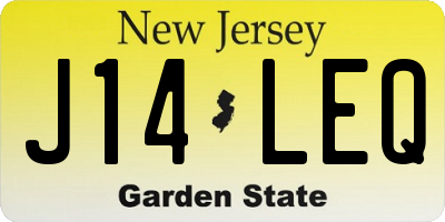 NJ license plate J14LEQ