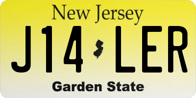 NJ license plate J14LER