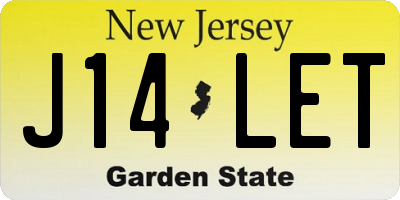 NJ license plate J14LET