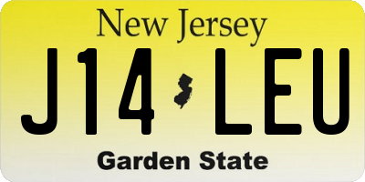 NJ license plate J14LEU