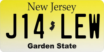 NJ license plate J14LEW