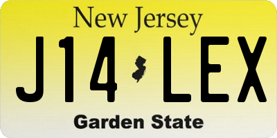 NJ license plate J14LEX