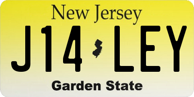 NJ license plate J14LEY