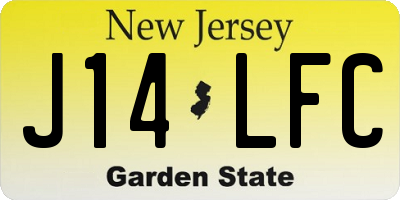 NJ license plate J14LFC