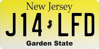 NJ license plate J14LFD