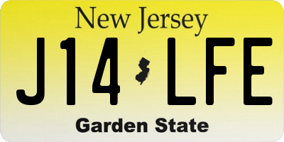 NJ license plate J14LFE