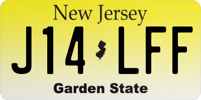 NJ license plate J14LFF